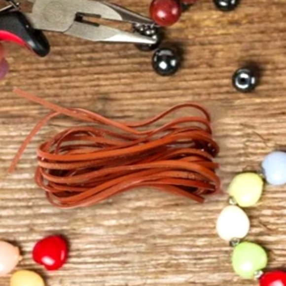 New 5 Yards Leather Cowhide Rope for Necklace Bracelet Cord Crafts Shoes Bags - Picture 1 of 7